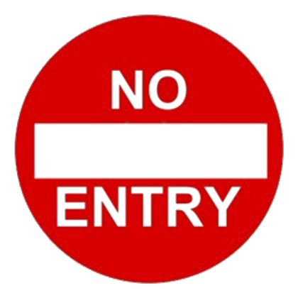 Restricted No Entry Transparent Background (red, white)