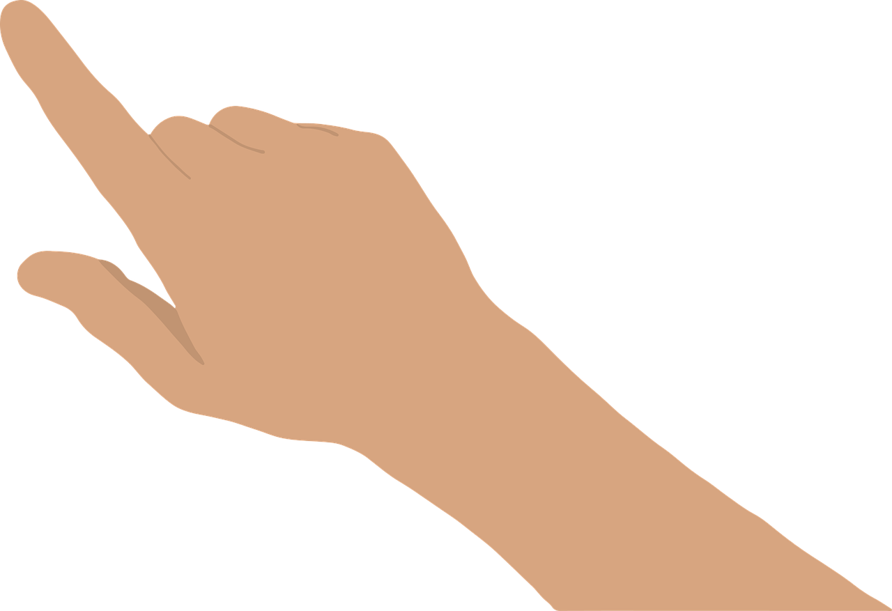 Gesture Finger Png Image (black, salmon)