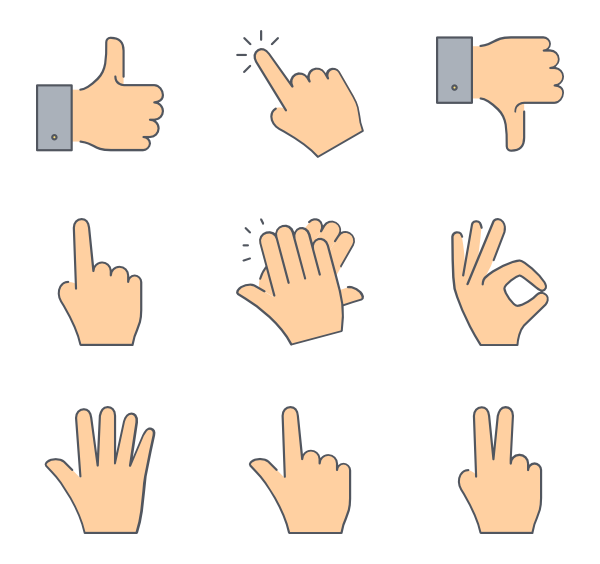 Gesture Hand No Background (black, pink)