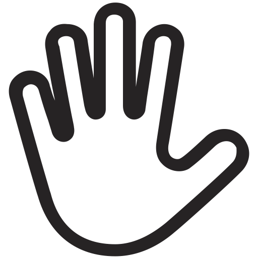 Gesture Hand Png Clipart (black)