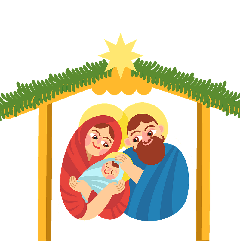 Jesus Christmas Nativity Download Png Image (gray, olive, pink, teal, orange)