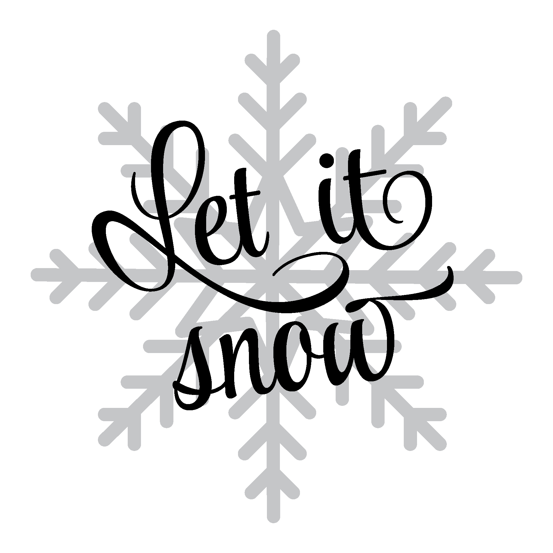 Let It Snow Png Image (white, silver, black)