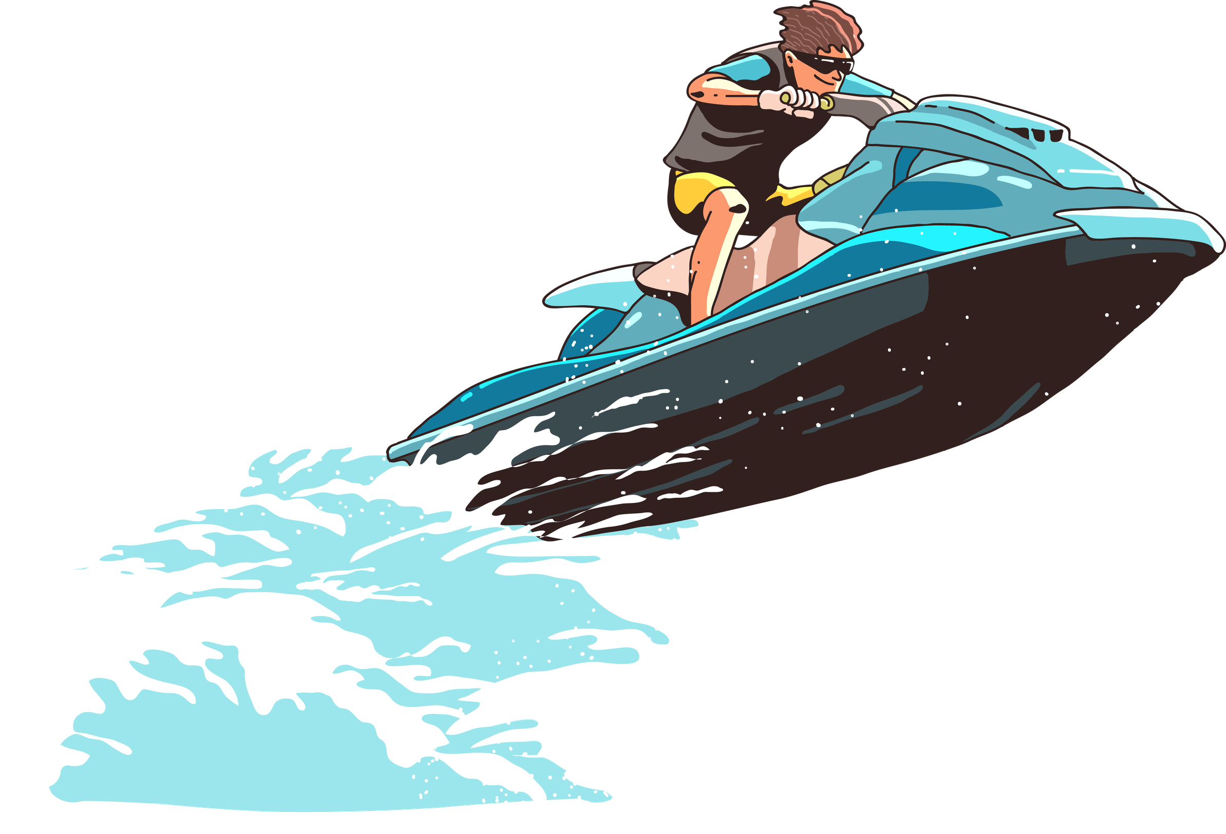 Jet Ski Png Free Download (white, mint, indigo, black)