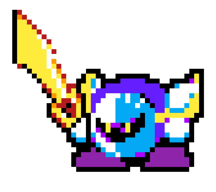 Meta Knight Png Transparent Image (yellow, greenish blue, black, white, purple)