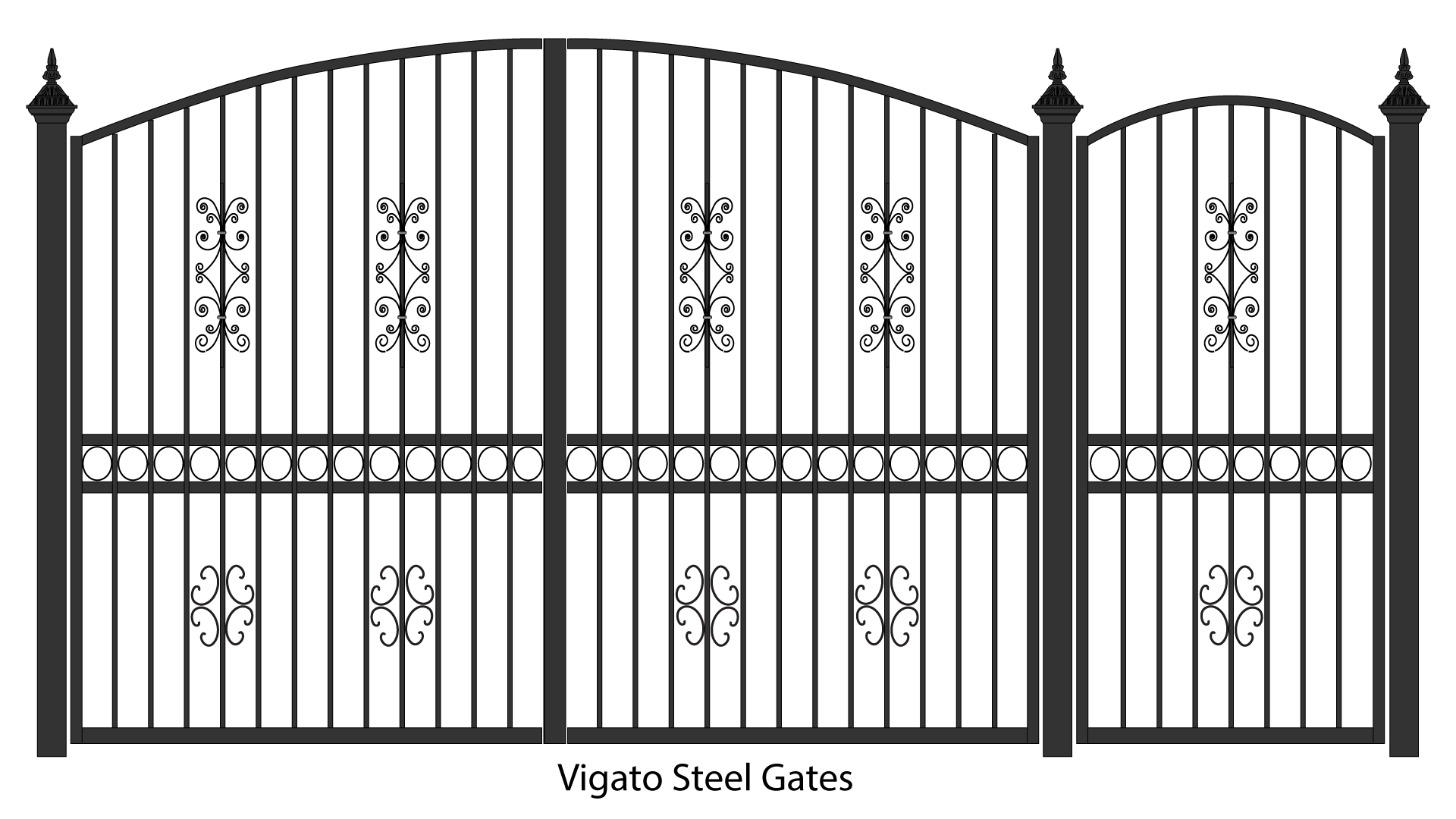 Metal Gate Fence Png File (black)