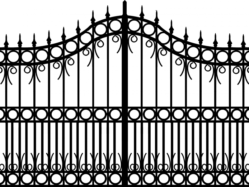 Metal Gate Fence Png Transparent Image (gray, black)