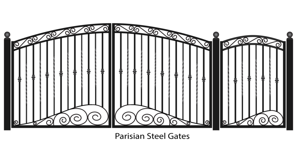 Metal Gate Fence Transparent Background (black)