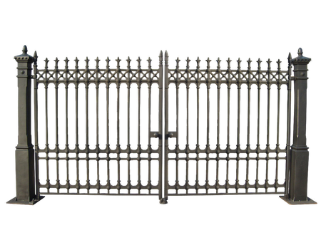 Metal Gate Fence Transparent Png (black)