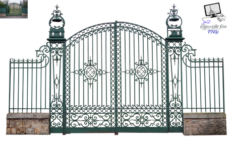 Metal Gate Png Image (black, teal)