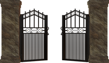 Metal Gate Png Transparent Image (black)