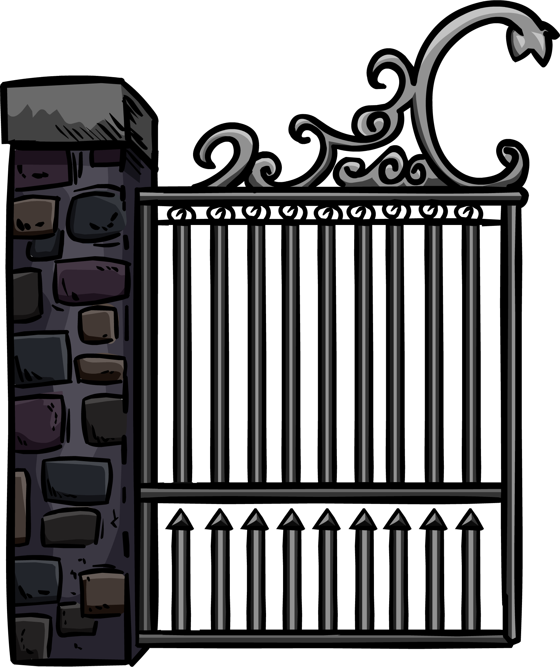 Metal Gate Transparent Png (indigo, gray, black)