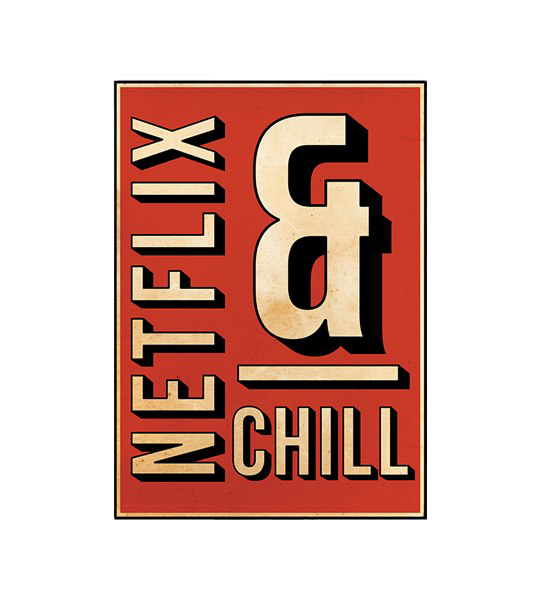 Netflix And Chill Png Clipart (black, white, chocolate)