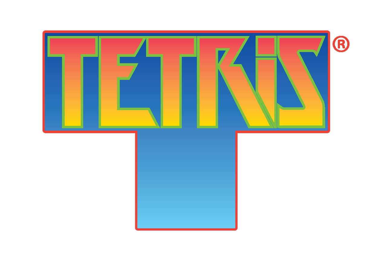 Tetris Logo Png Image (gray, pink, white, salmon, gold)