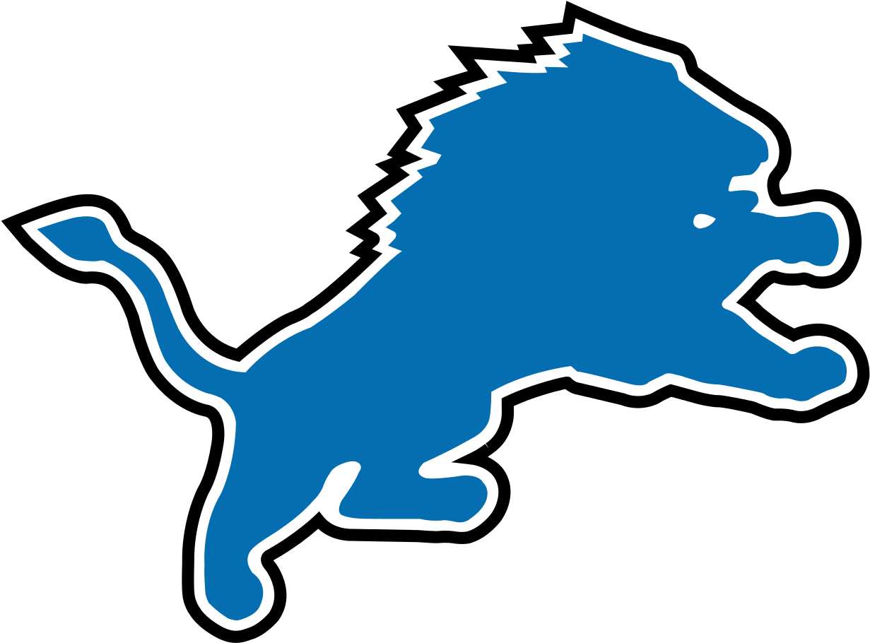 Detroit Lions Png File (black, white, teal)