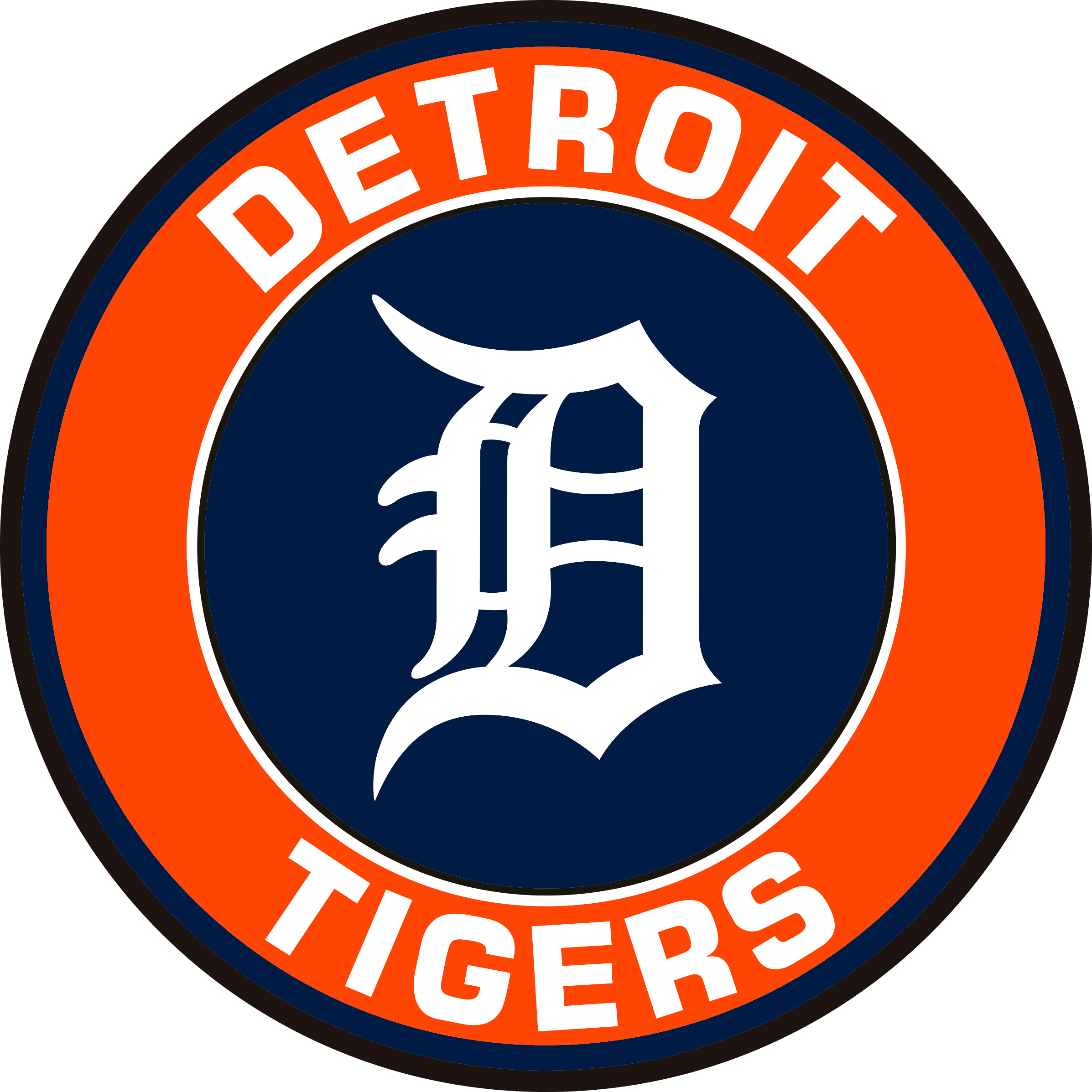 Detroit Tigers Logo Png Image File (chocolate, gray, white, navy, red)