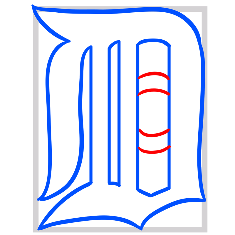 Detroit Tigers Png File (lavender, white, silver)