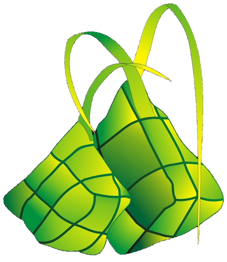 Ketupat Dish Transparent Background (olive, green, black, gold)