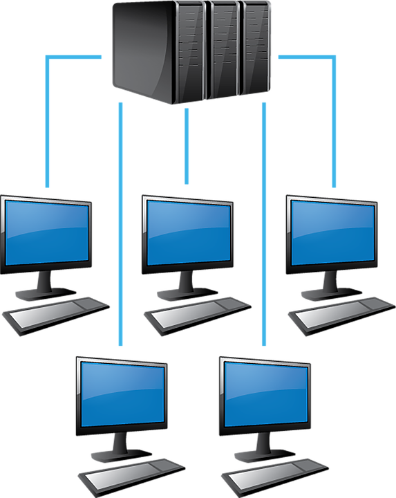 Network Computer Png Clipart (black, teal, greenish blue)