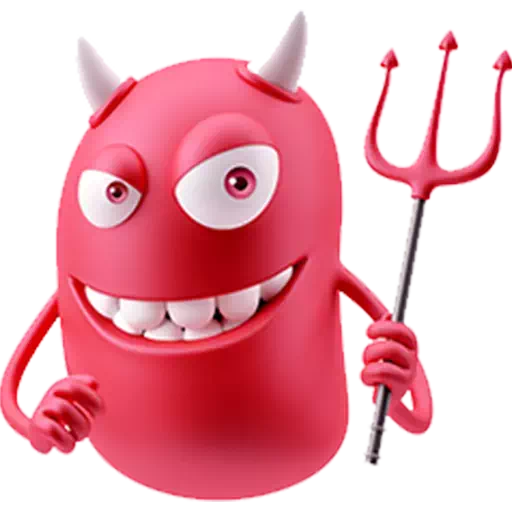 Devil Emoji Transparent Background (beige, white, pink)