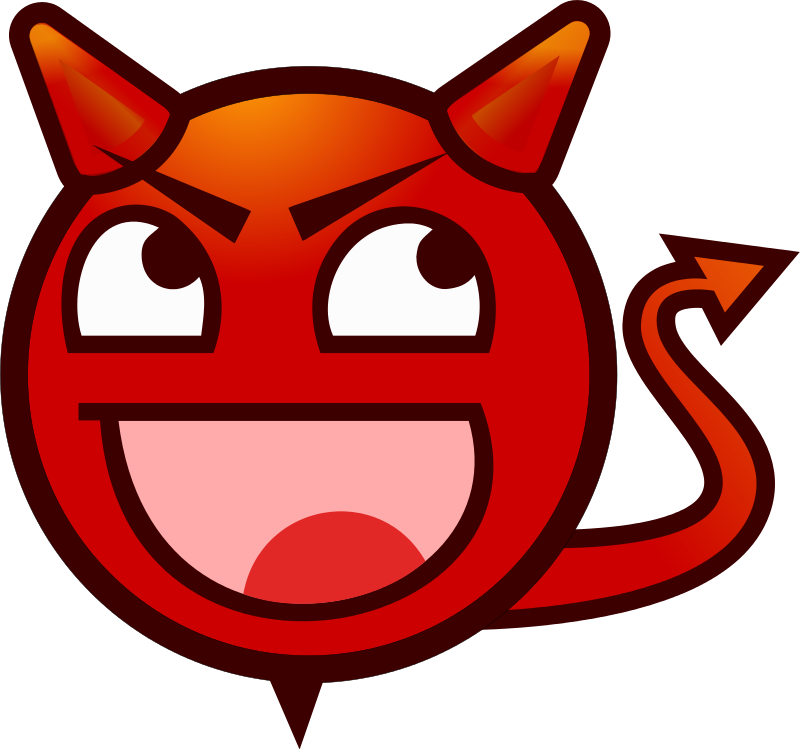 Devil Face Png Clipart (black, pink, white, red)