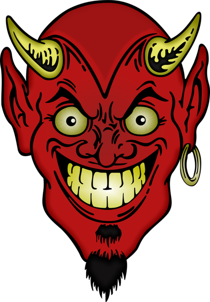 Devil Face Png Image (black, maroon)