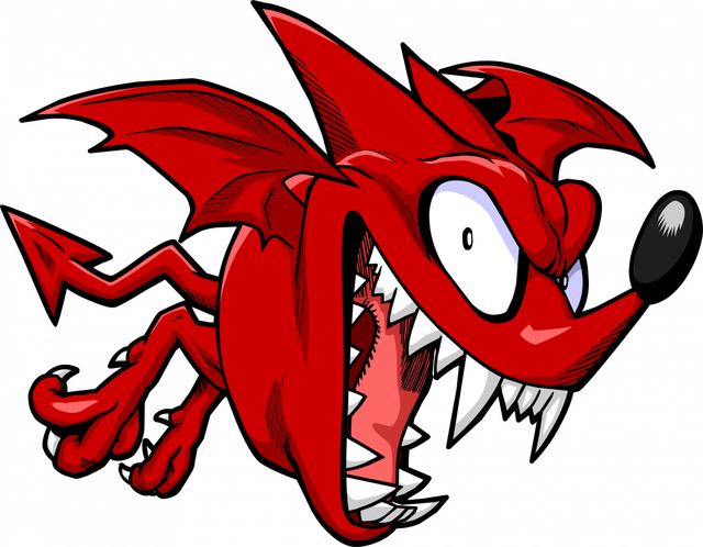 Devil Transparent Background (black, white, red)