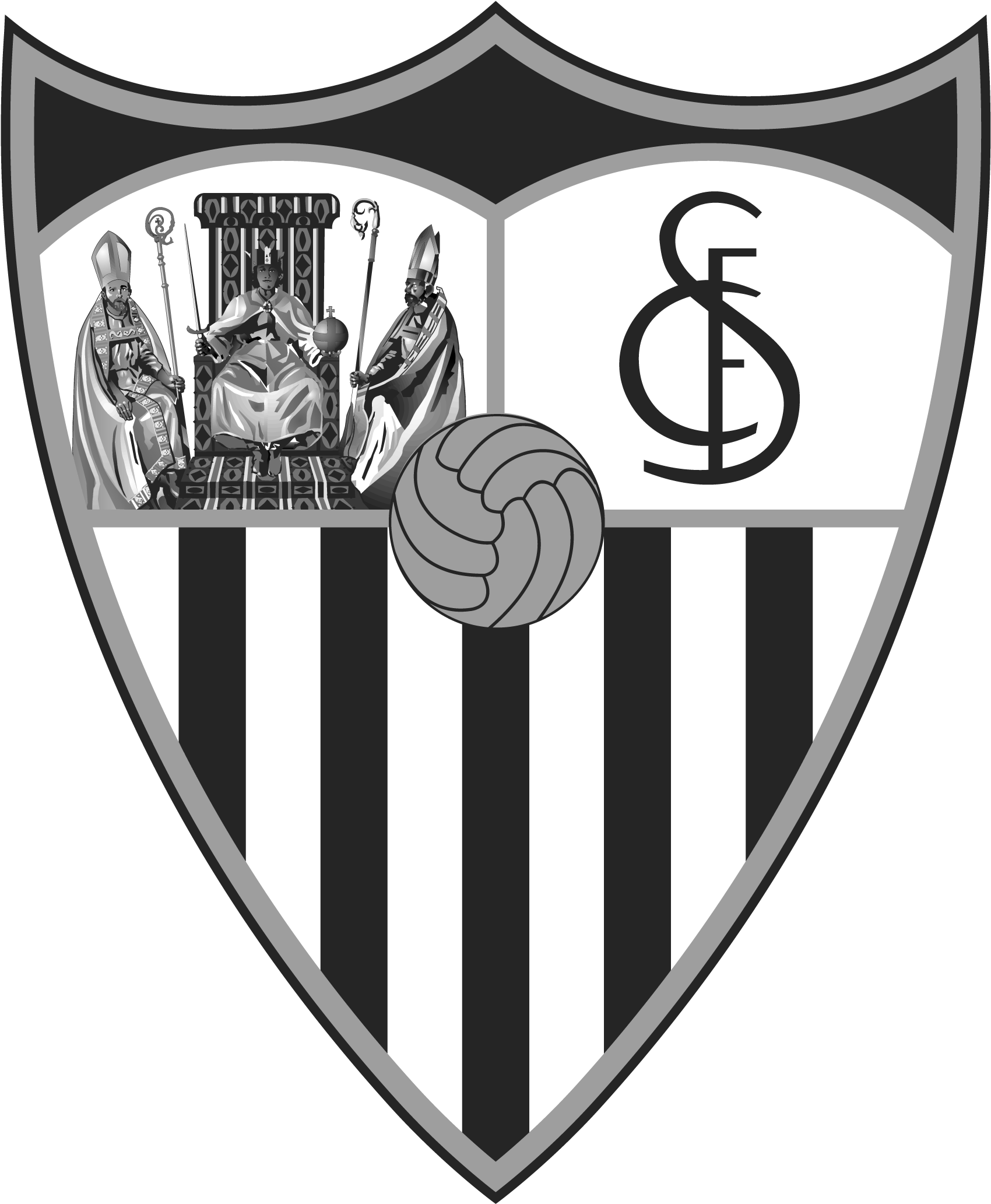 Sevilla Fc Png (black, white, gray)