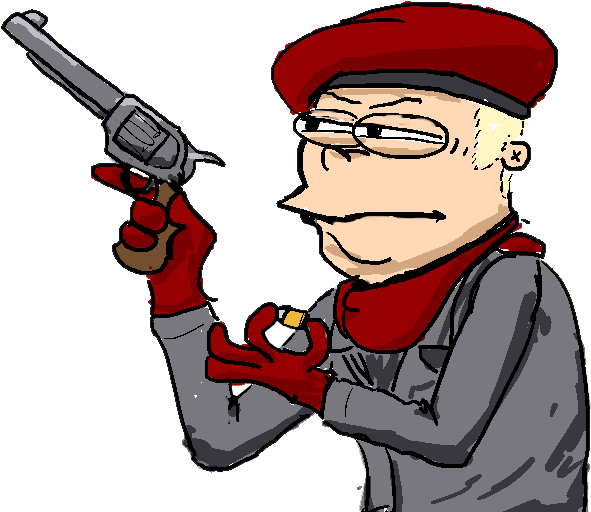 Revolver Ocelot Png Image (gray, pink, black, maroon)