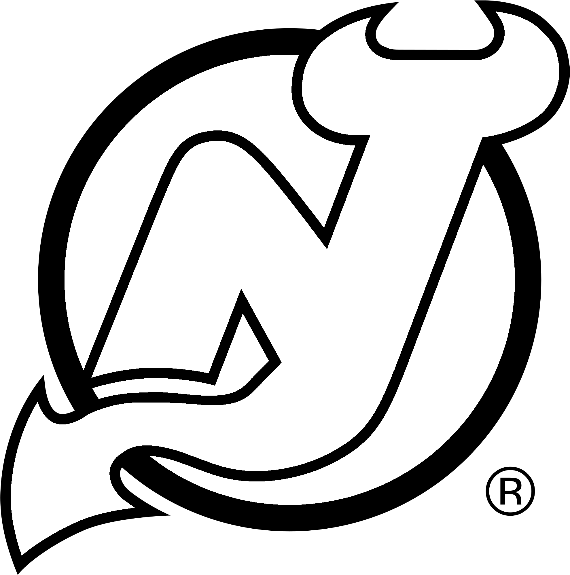 New Jersey Devils Png Pic (white, gray, black)