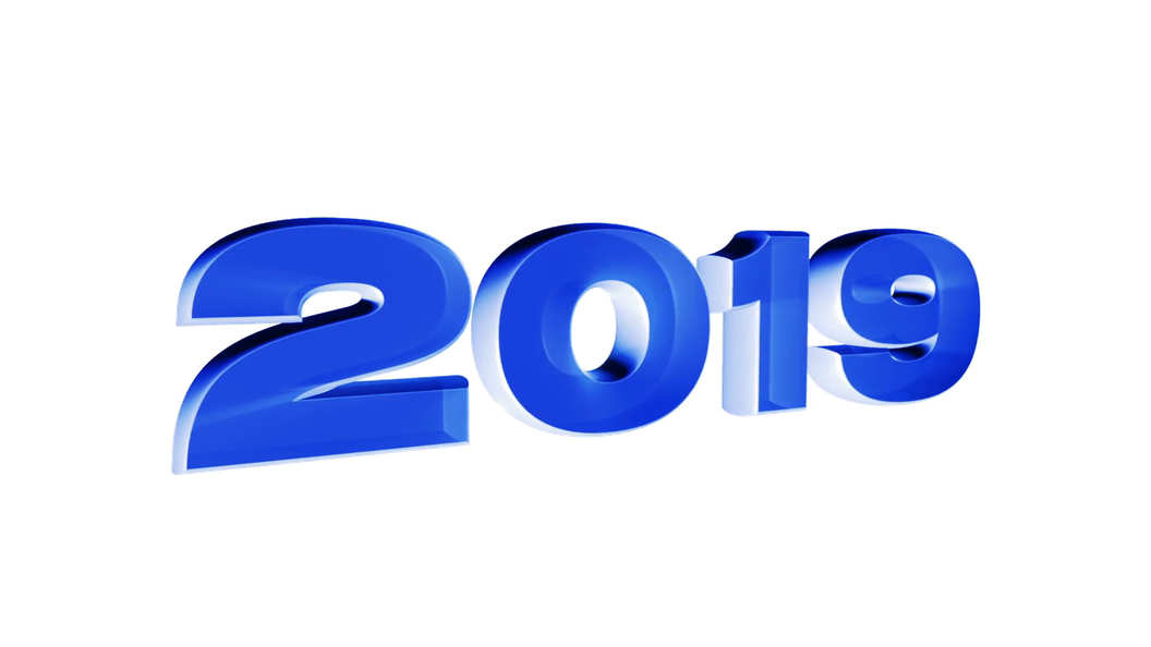 New Year 2019 Transparent Png (blue, black)