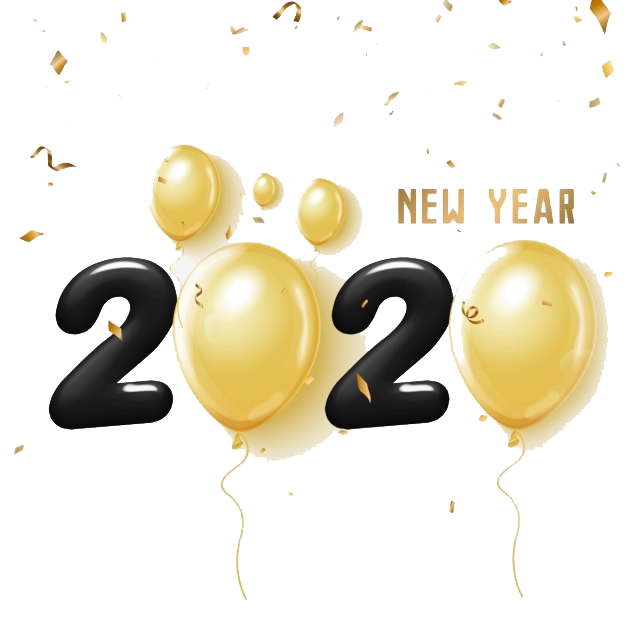 New Year 2020 Png Picture (black, salmon, white)