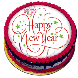 New Year Cake Png Hd (white, black)