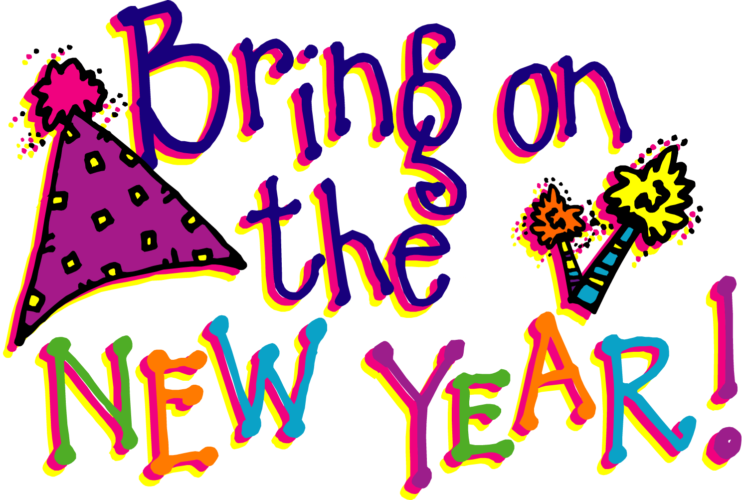 New Year Day Png File (purple, black)