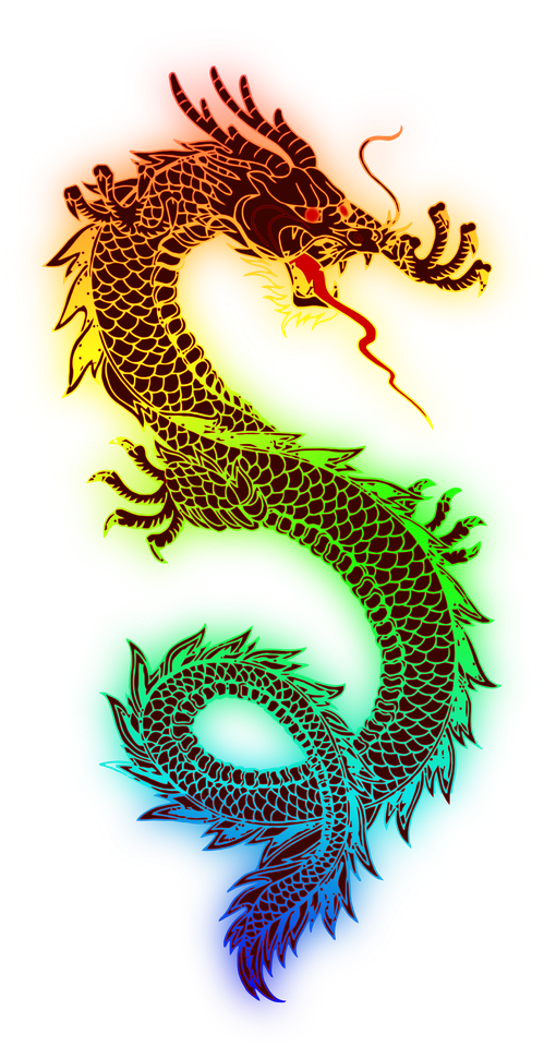 New Year Dragon Png Image (yellow, black, lime, gold)