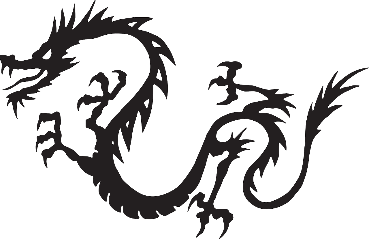 New Year Dragon Png Transparent (white, black)