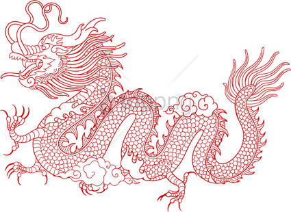 New Year Dragon Png (black)