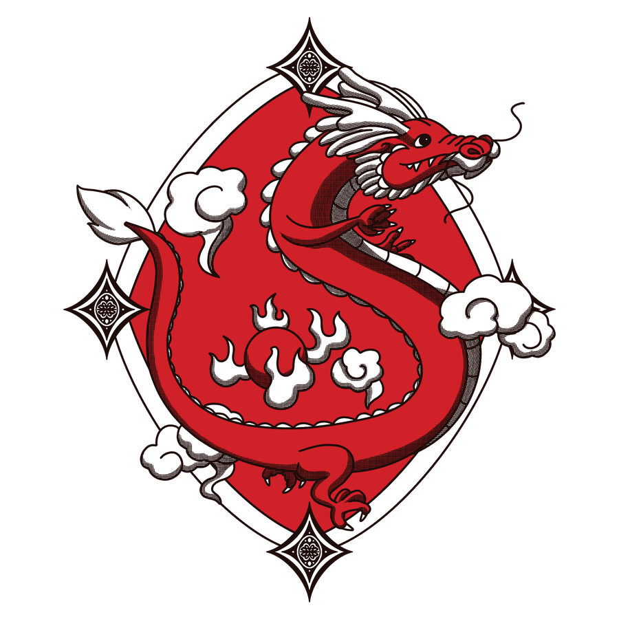 New Year Dragon Transparent Png (red, white, black)