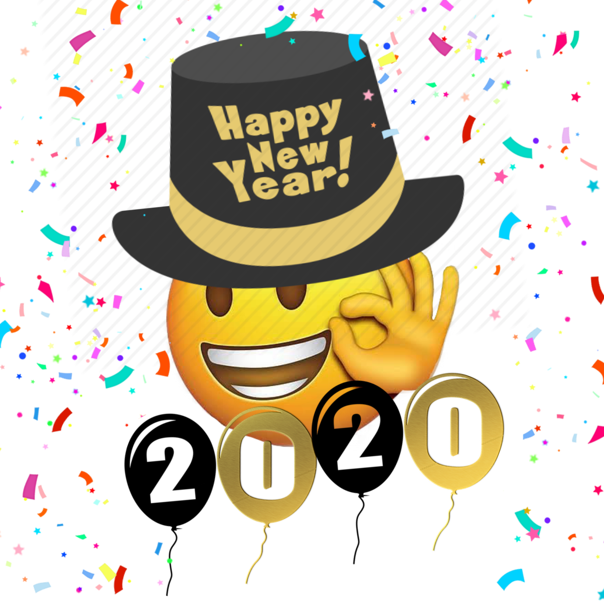 New Year Emoji Png File (gray, black, salmon)