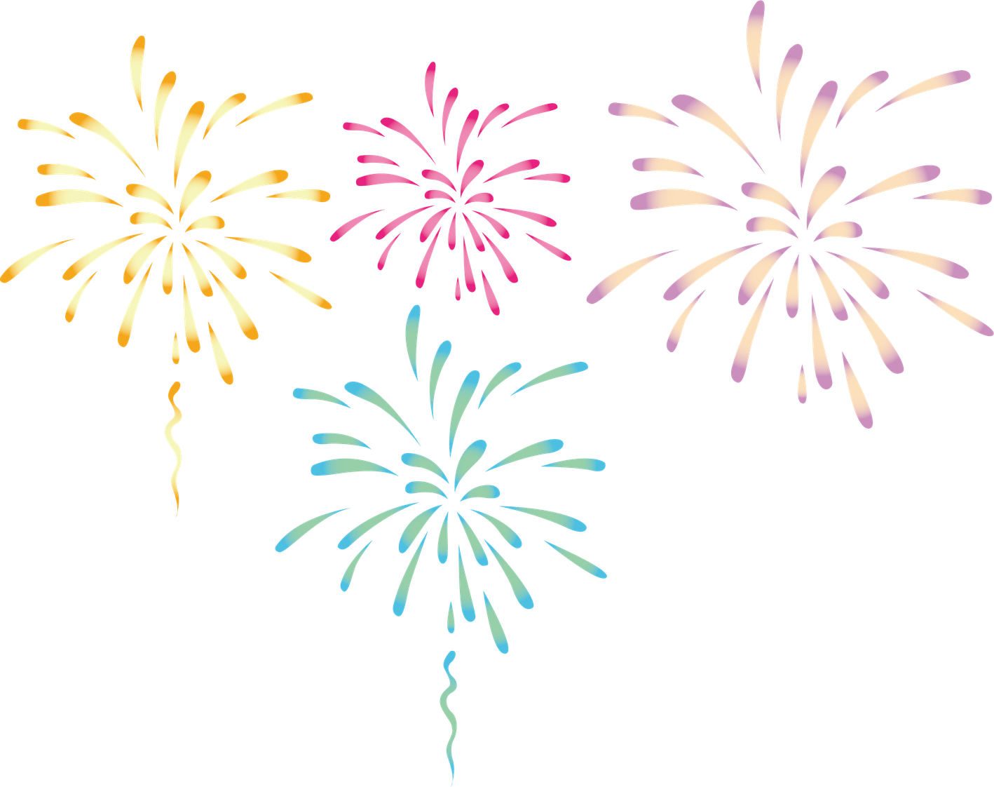 New Year Fireworks Png Isolated Hd (black)