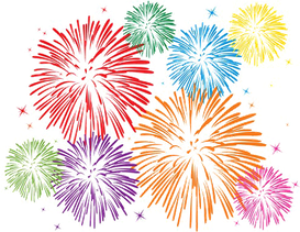 New Year Fireworks Png Isolated Photos (white, black)