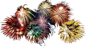 New Year Fireworks Png Isolated Pic (black)