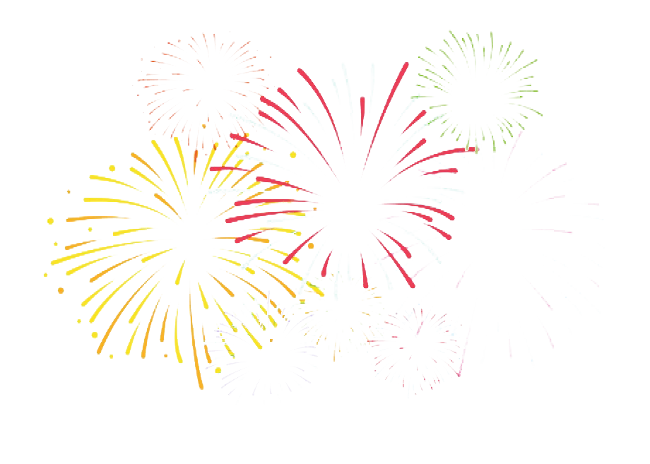 New Year Fireworks Png (white)