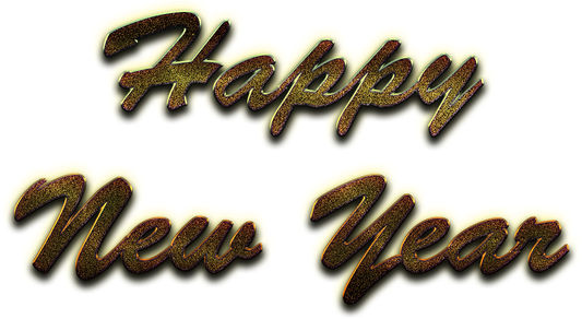 New Year Greetings Png (beige, black)