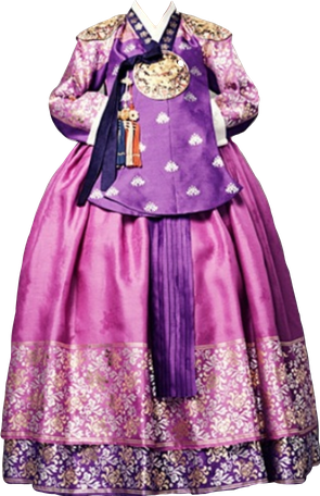 New Year Hanbok Outfit Set Png Photo (black, plum)