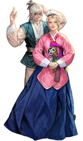 New Year Hanbok Outfit Set Png (navy, black)