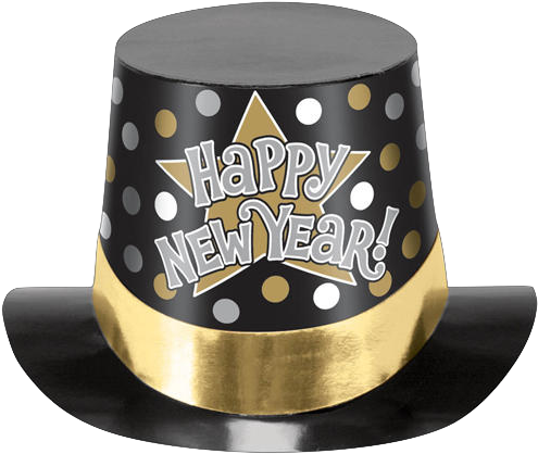 New Year Hat Isolated Pic (gray, black)