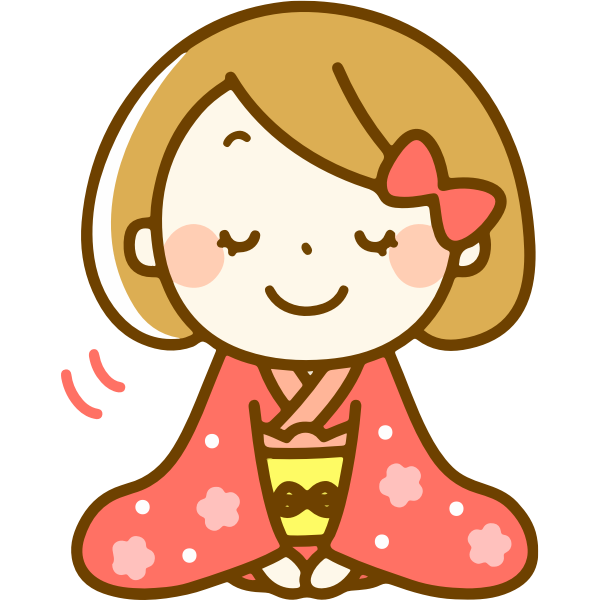 New Year Kimono Png File (beige, pink, black, salmon, white)