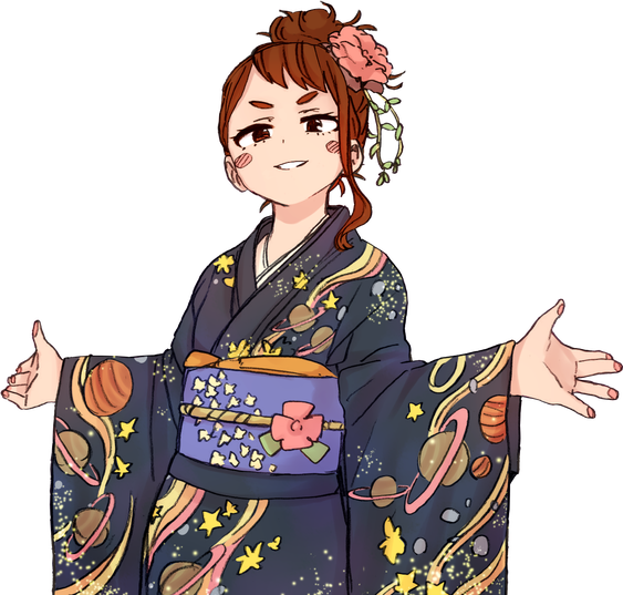 New Year Kimono Png Transparent (beige, indigo, black)