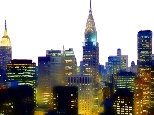 New York Cityscape Png Free Download (black)