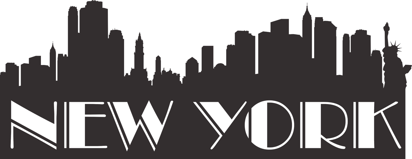 New York Cityscape Png Image (black)